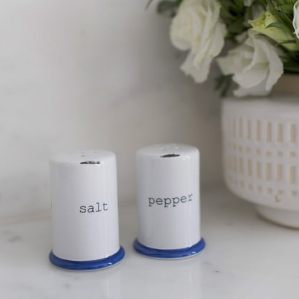 Canvas Home Tinware Salt & Pepper Shakers - NEW